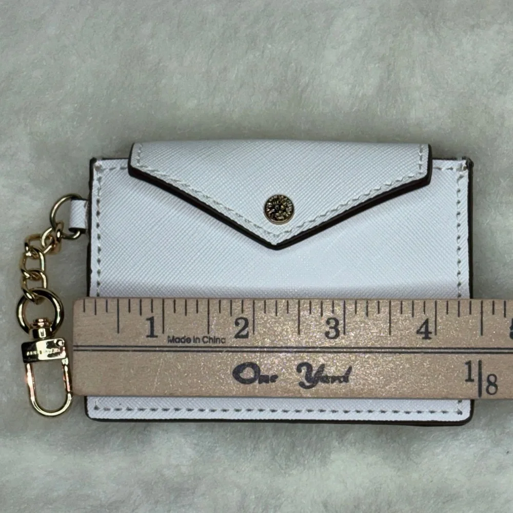 Anne Klein White Card Holder with Gold Accent